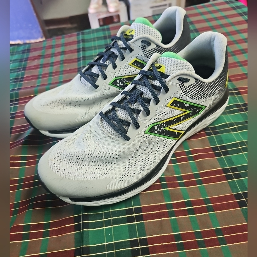 NEW BALANCE 680 V7 SIZE 11.5 1 BLUE GREY BLACK PERFORMANCE RUNNING SHOE